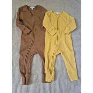 Purebaby infant sleepers ribbed size 6-12M